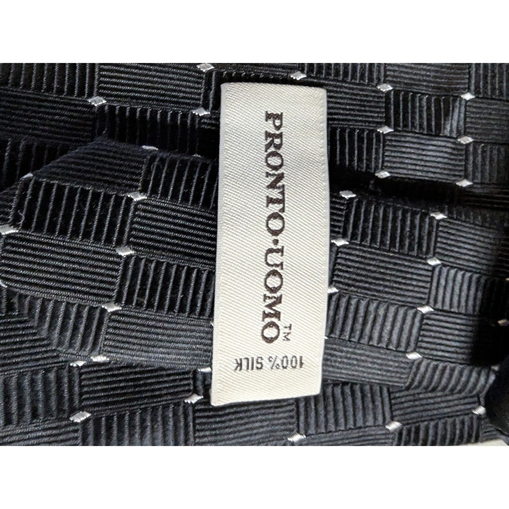 Men's Designer Tie Bundle | 100% Silk & Vintage Blends | Black, Brown, Silver - Picture 5 of 12